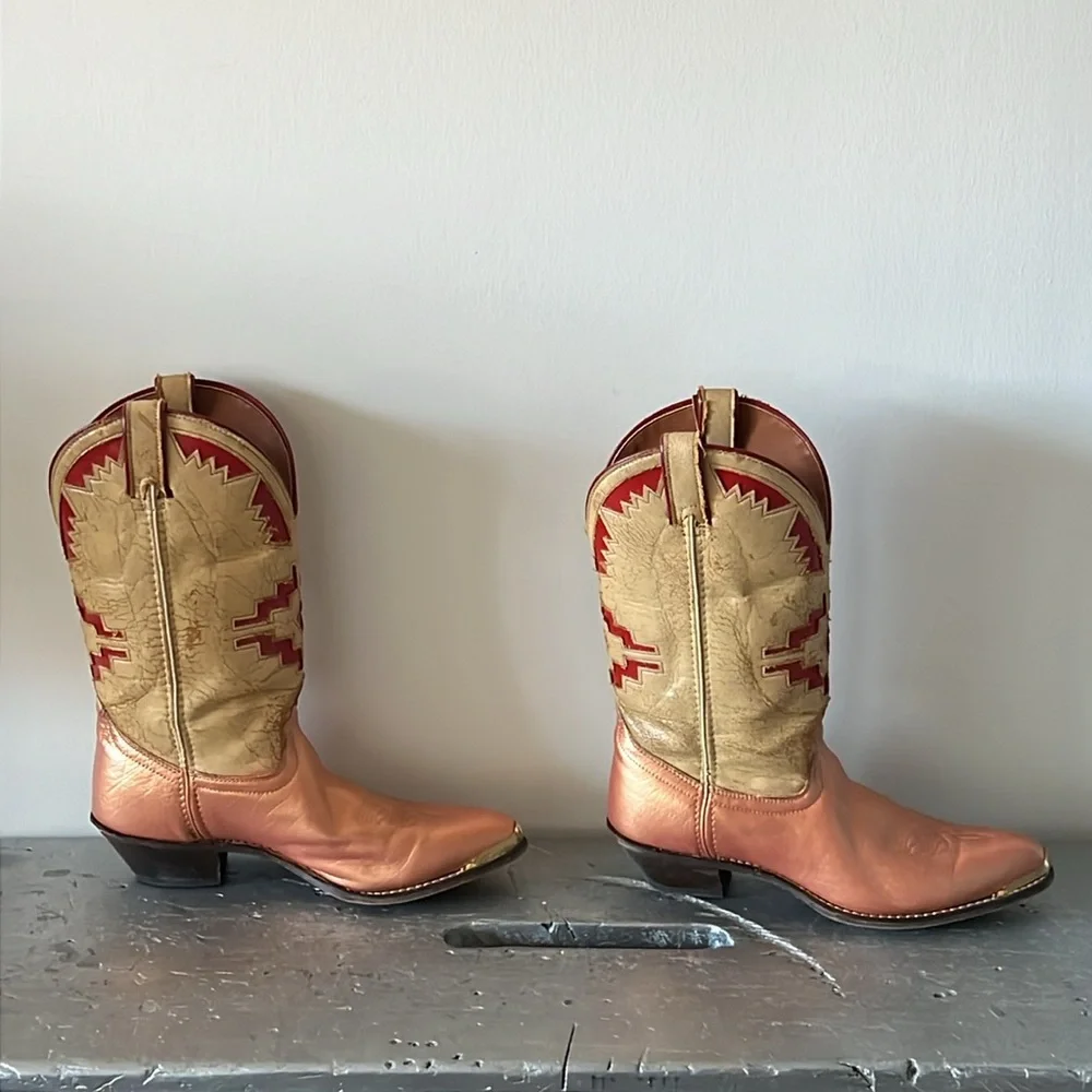 Vintage Cowboy Boots- Aztec Navajo Southwest - Picture 13 of 17